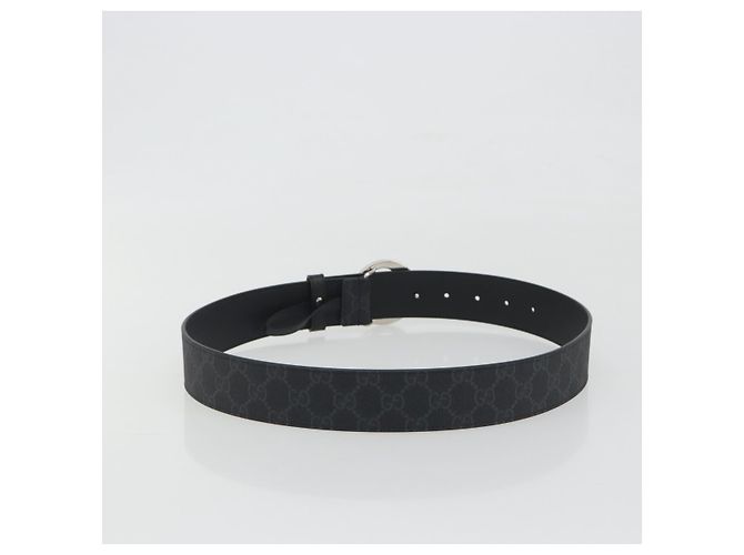 Cintura GUCCI GG Supreme Interlocking G Belt PVC 37.4"" Black 703147 Auth BA14140V - vista 2