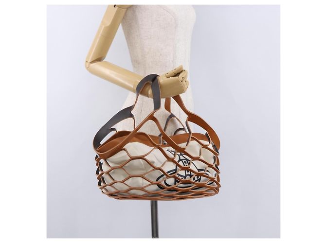 Vivienne Westwood Hand Bag Canvas Brown White Auth 195190V - view 17