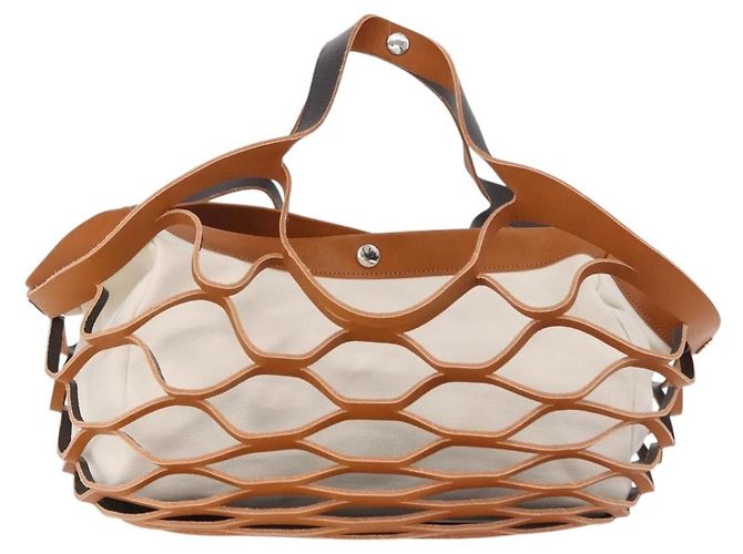 Vivienne Westwood Hand Bag Canvas Brown White Auth 195190V - view 2