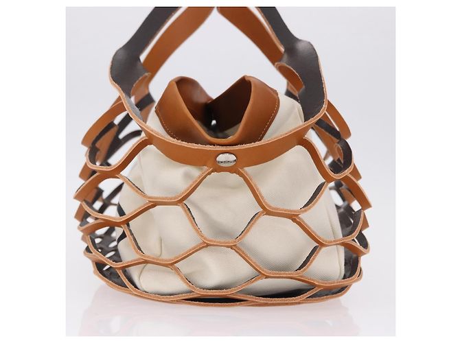 Vivienne Westwood Hand Bag Canvas Brown White Auth 195190V - view 3