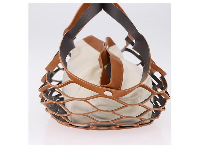 Vivienne Westwood Hand Bag Canvas Brown White Auth 195190V - view 4