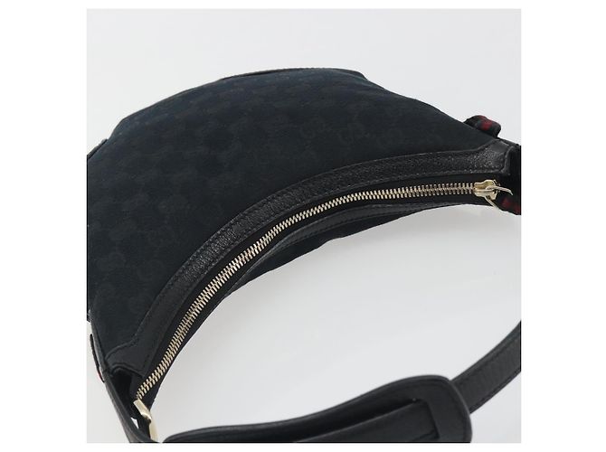 Borsa a spalla GUCCI GG Canvas Pretty Nero Oro 162895 Auth am12235V D'oro - vista 6