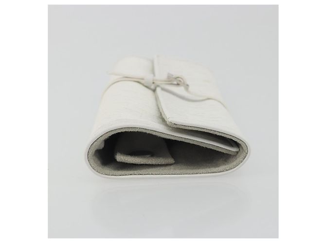 Christian Dior Trotter Canvas Roll Up Pouch White Silver Auth 192517A Silber Weiß - Ansicht 3