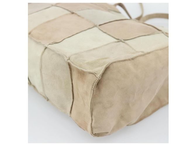 Borsa Tote CHANEL in camoscio beige CC Auth bs36562 - vista 15