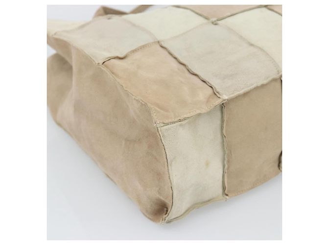 Borsa Tote CHANEL in camoscio beige CC Auth bs36562 - vista 16