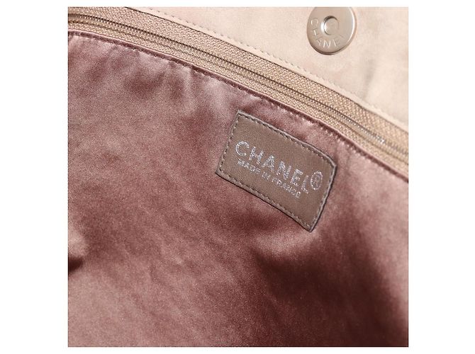 Borsa Tote CHANEL in camoscio beige CC Auth bs36562 - vista 17