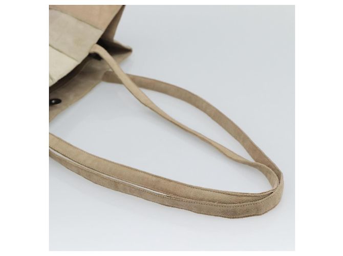 Borsa Tote CHANEL in camoscio beige CC Auth bs36562 - vista 7