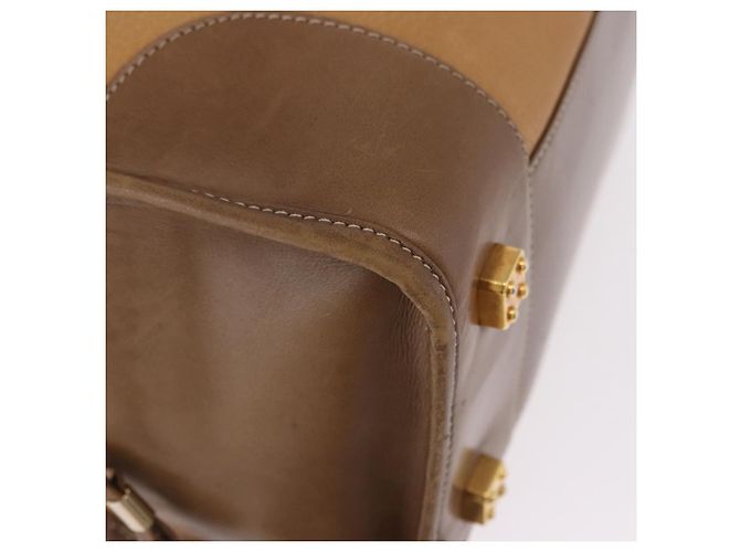 Borsa a mano LOEWE in pelle beige oro autentica bs36556 D'oro - vista 10