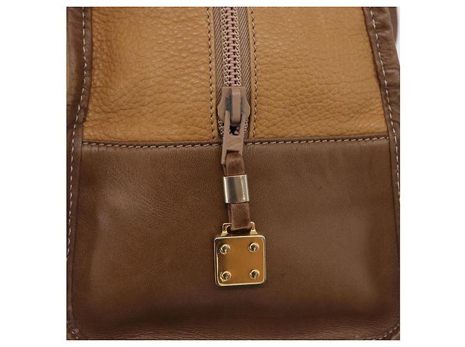 Borsa a mano LOEWE in pelle beige oro autentica bs36556 D'oro - vista 17