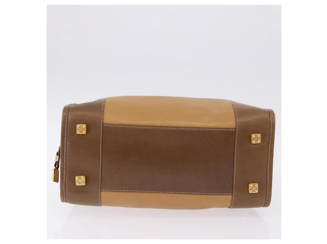 Borsa a mano LOEWE in pelle beige oro autentica bs36556 D'oro - vista 6