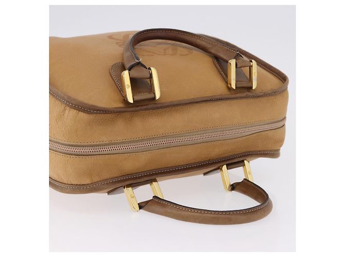 Borsa a mano LOEWE in pelle beige oro autentica bs36556 D'oro - vista 7