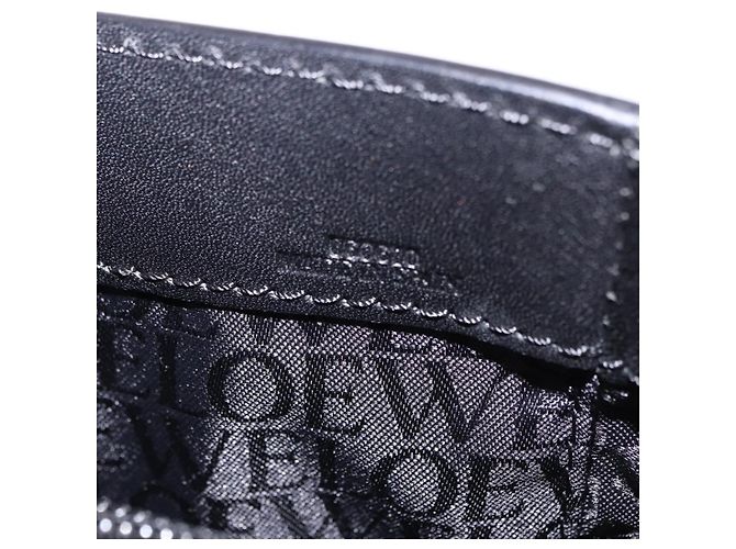 Borsa a mano LOEWE Anagram in pelle nera argento Auth 192474V Nero - vista 11