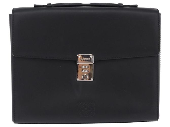Borsa a mano LOEWE Anagram in pelle nera argento Auth 192474V Nero - vista 13