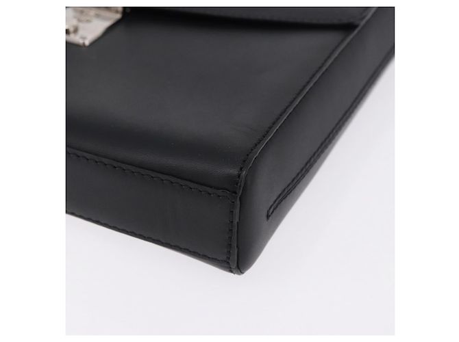Borsa a mano LOEWE Anagram in pelle nera argento Auth 192474V Nero - vista 14