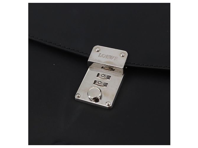Borsa a mano LOEWE Anagram in pelle nera argento Auth 192474V Nero - vista 17