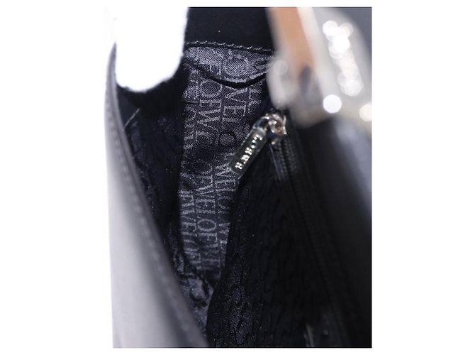 Borsa a mano LOEWE Anagram in pelle nera argento Auth 192474V Nero - vista 21