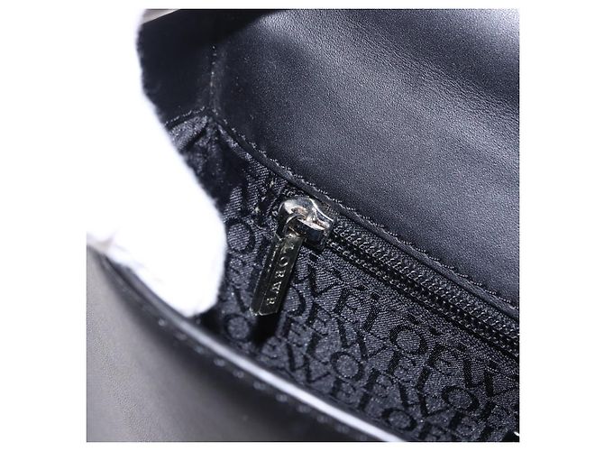 Borsa a mano LOEWE Anagram in pelle nera argento Auth 192474V Nero - vista 22