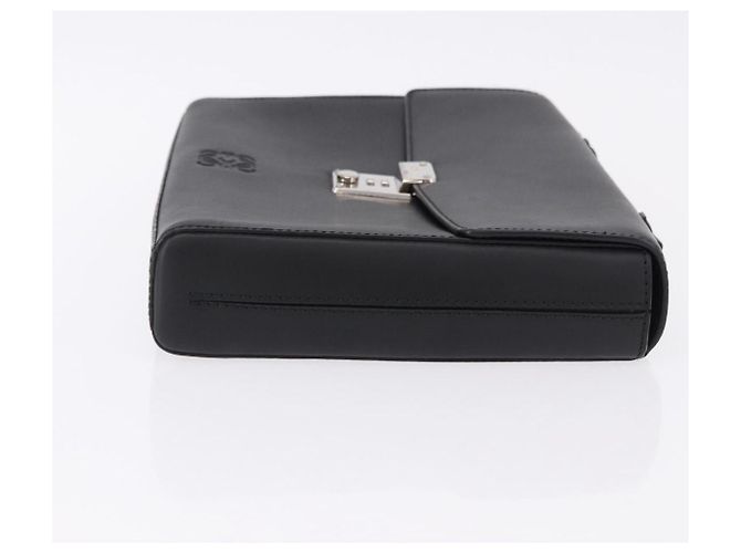 Borsa a mano LOEWE Anagram in pelle nera argento Auth 192474V Nero - vista 3