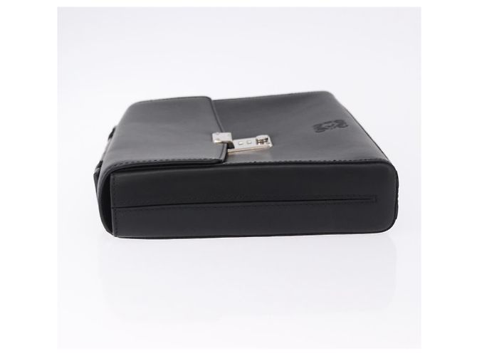 Borsa a mano LOEWE Anagram in pelle nera argento Auth 192474V Nero - vista 4