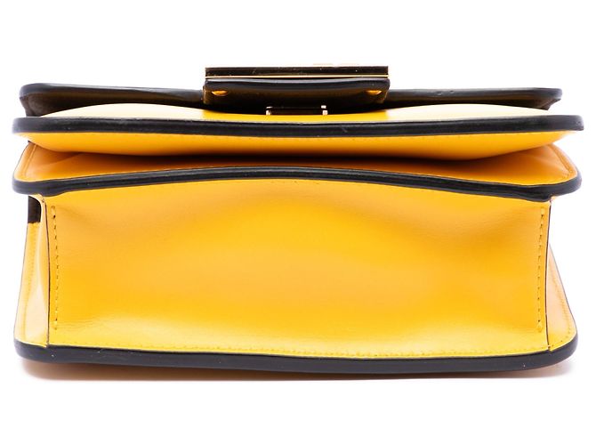 Borsa a tracolla Fendi in pelle gialla Crystal Fab Giallo - vista 3
