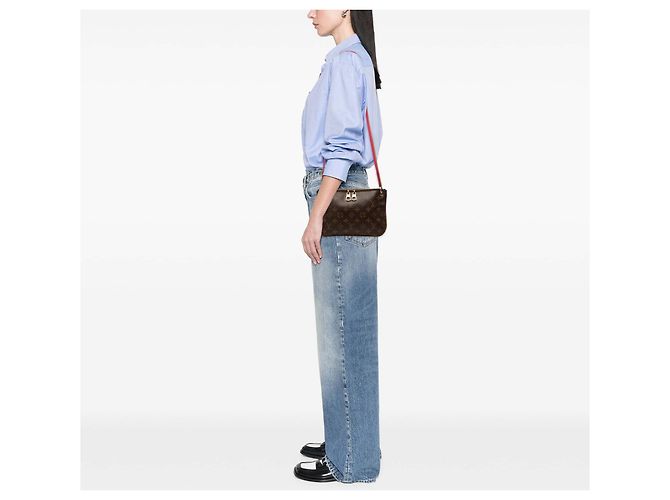 Borsa a tracolla Louis Vuitton Monogram Lorette Marrone - vista 6