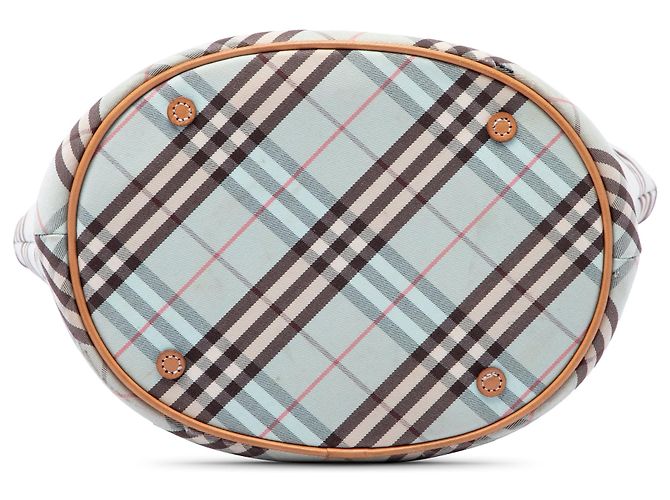 Borsa Tote Burberry Nova Check Canvas Blu - vista 3