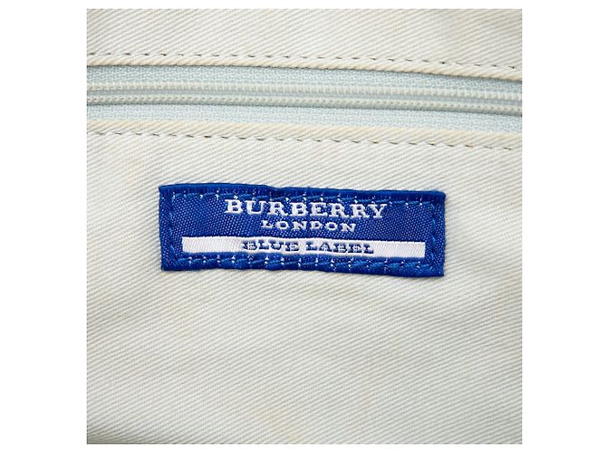 Borsa Tote Burberry Nova Check Canvas Blu - vista 5
