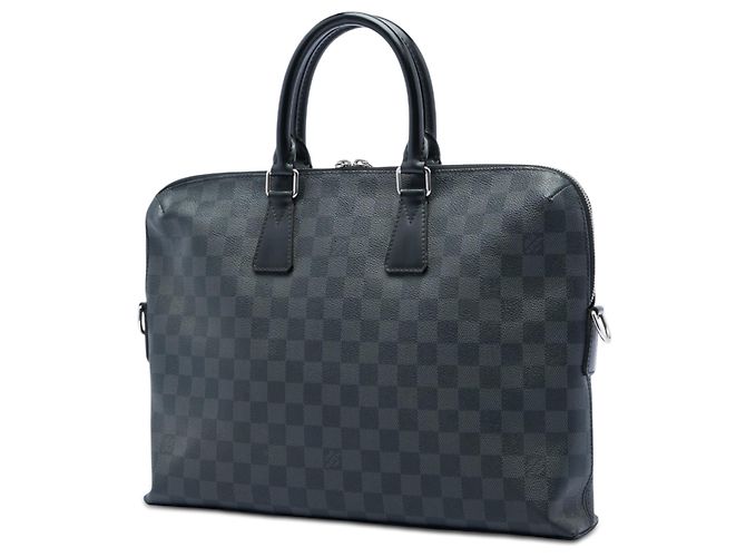 Borsa Business Louis Vuitton Damier Graphite Porte Documents Jour Nera Nero - vista 2