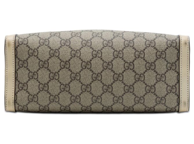 mala Gucci Small GG Supreme Padlock Bege - vista 3