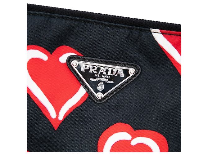 Borsa Satchel Prada Tessuto Stampato Nera Nero - vista 5
