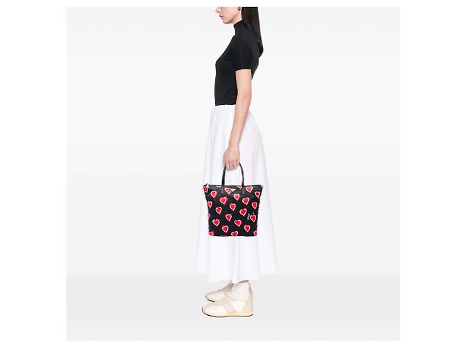 Borsa Satchel Prada Tessuto Stampato Nera Nero - vista 6