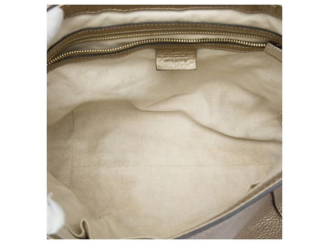 Borsa Satchel Bella con patta in vitello dorato Gucci D'oro - vista 4