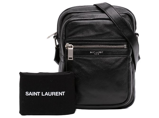 Borsa a tracolla Sid Saint Laurent in pelle nera Nero - vista 7