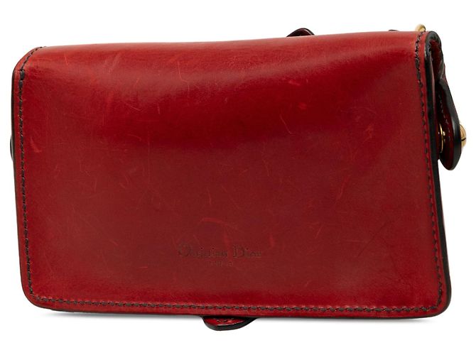 Mini borsa Saddle D Bee in pelle rossa Dior Rosso - vue 2