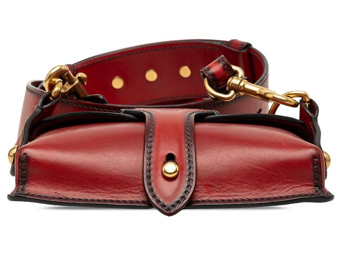 Mini borsa Saddle D Bee in pelle rossa Dior Rosso - vue 3