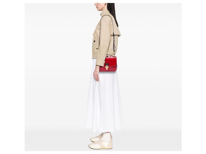 Bolsa Satchel Louis Vuitton Vernis Miroir Cherrywood BB Vermelha Vermelho - vista 6