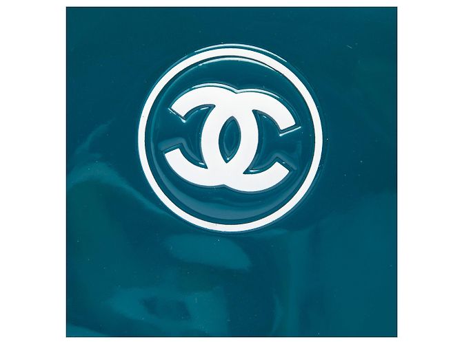 Borsa a tracolla Chanel CC Patent Wallet On Chain Blu - vista 5