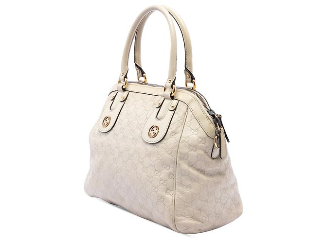 Weiße Gucci Medium Guccissima Scarlett Satchel - Ansicht 2
