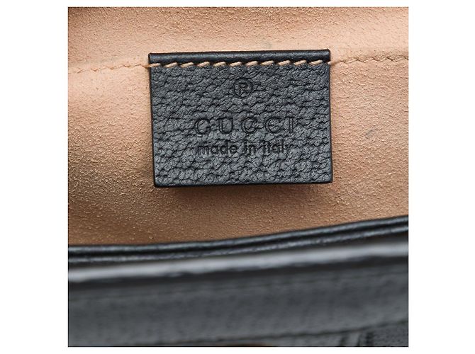 Borsa a tracolla Gucci Small Ophidia Chain in pelle di vitello nera con banda Web Nero - vista 5