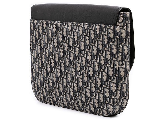Borsa Clutch Saddle A4 in tela Dior Oblique e pelle blu - vista 2