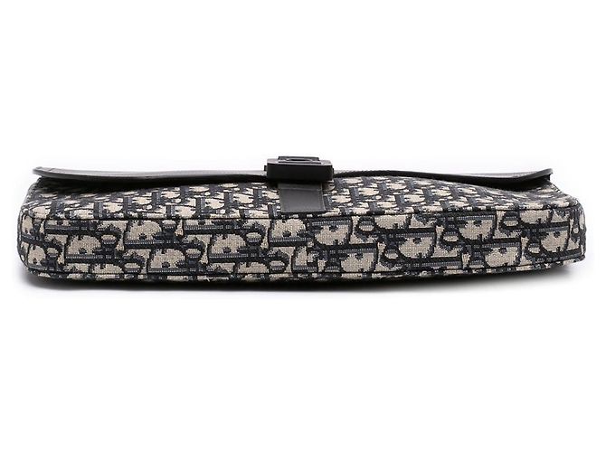 Borsa Clutch Saddle A4 in tela Dior Oblique e pelle blu - vista 3