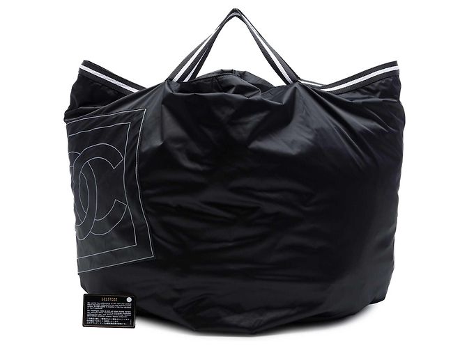 Borsa da viaggio Chanel CC Nylon Sport Line Nera Nero - vista 8