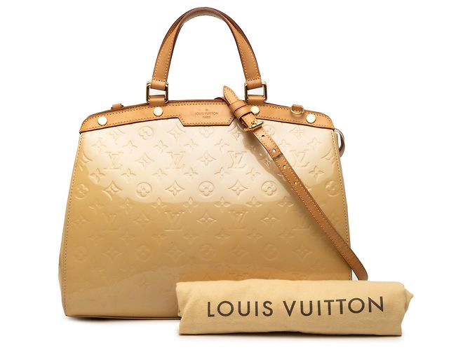 Borsa Satchel Louis Vuitton Monogram Vernis Brea GM Beige - vista 7