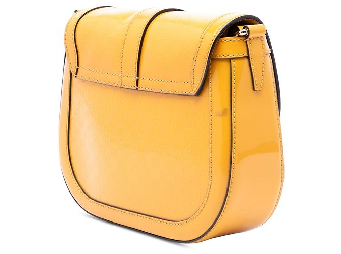 Borsa a Tracolla Gucci Small Microguccissima Patent Stirrup Gialla Giallo - vista 2
