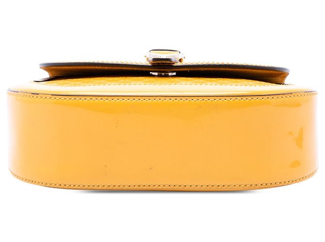Borsa a Tracolla Gucci Small Microguccissima Patent Stirrup Gialla Giallo - vista 3