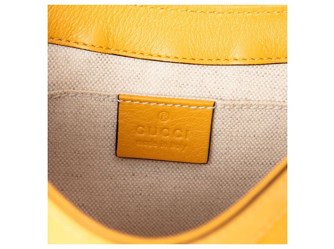 Borsa a Tracolla Gucci Small Microguccissima Patent Stirrup Gialla Giallo - vista 5