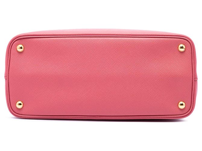 Sac à main double satchel Prada Medium Saffiano Cuir rose - vue 3