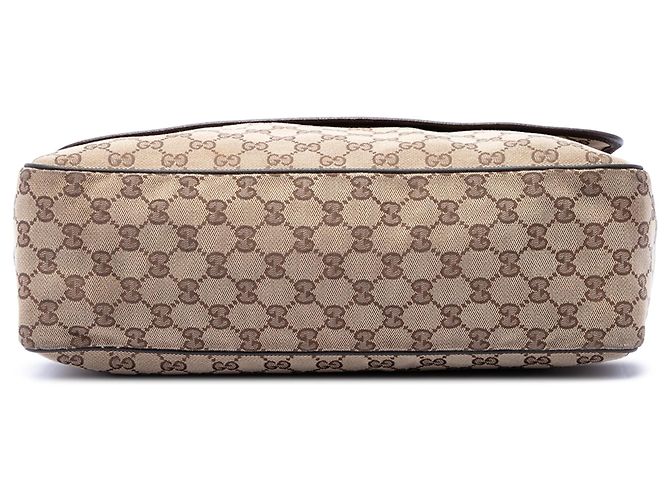 Borsa a tracolla con patta Gucci GG Canvas Web Beige - vista 3