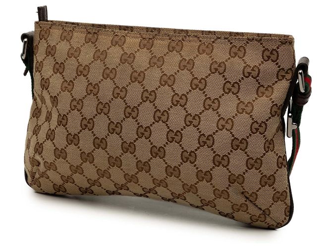 Borsa a tracolla Gucci GG Canvas Web beige - vista 2