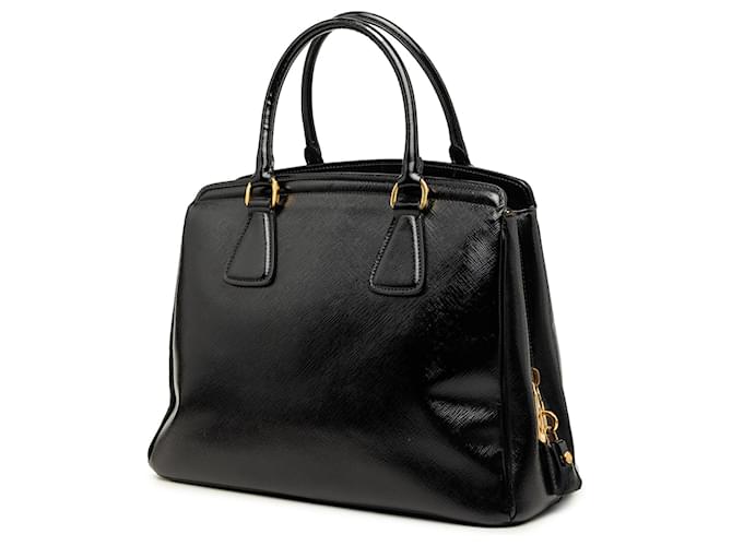 Tote Prada Medium Saffiano Vernice Parabole Nero - vista 2